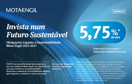 Mota-Engil launches bond loan placed by Banco Finantia